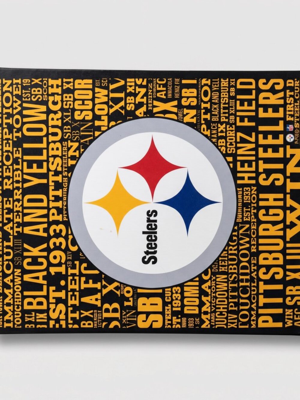 Pittsburgh Steelers Typography Canvas Wall Art NFL Black Gold